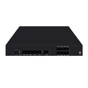 Fibramerica eight-port FXS VoIP gateway with a black metal enclosure and eight analog telephone connections arranged in two rows