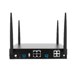 Fibramerica FTTO main gateway with four antennas, optical interfaces, Ethernet and telephone ports